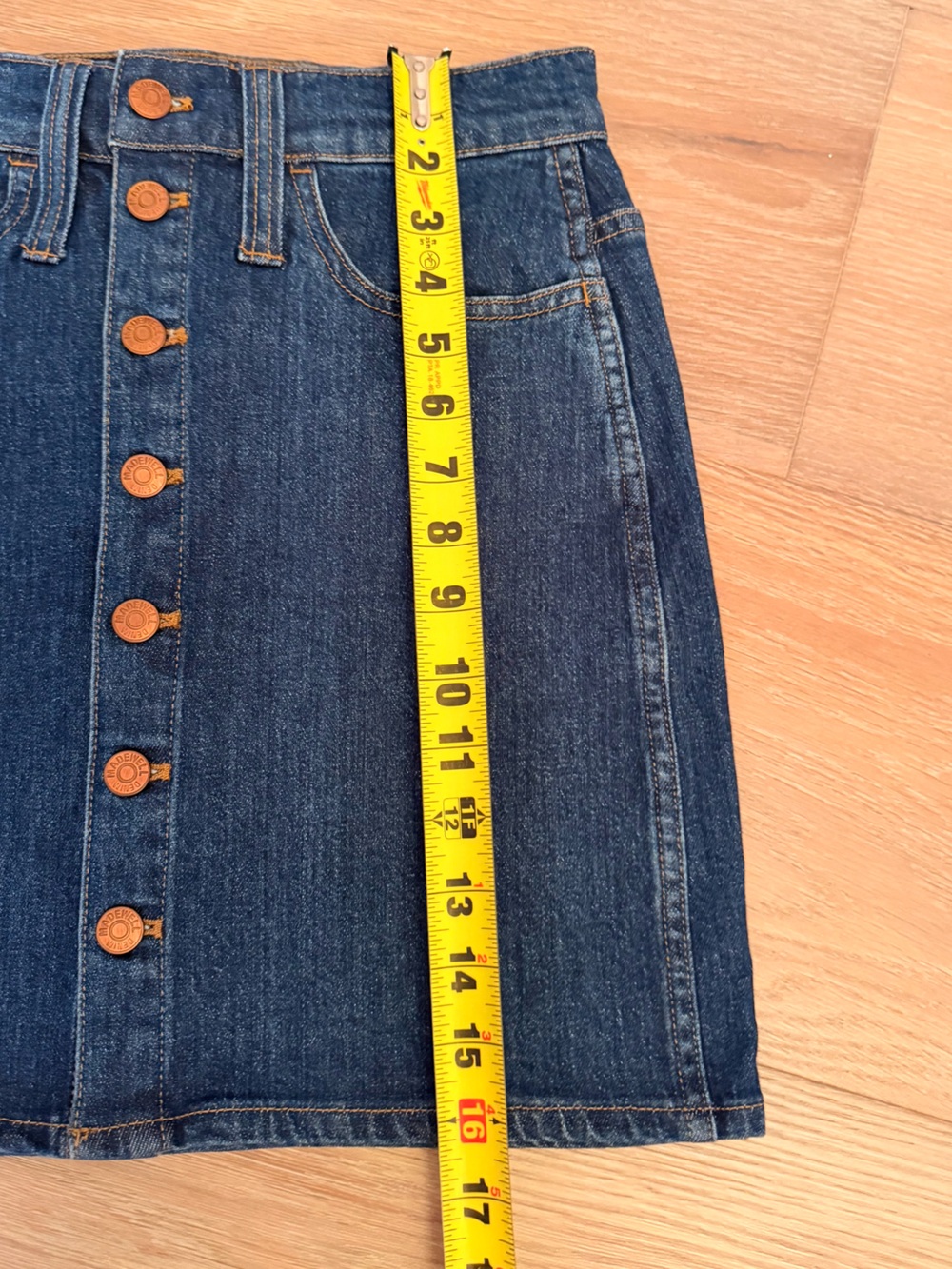 Madewell Blue Button-Front Denim Mini Skirt - Picture 4 of 7